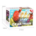 Transparent Electric Gear Train with Music Light Rotating Toy for Kids. 