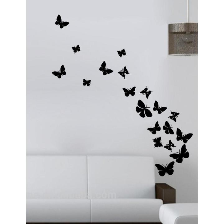 WallsArtstore Pack of 50 BUTTERFLIES Stickers Pvc colour Wall Stickers for kids bedroom wall decoration butterfly wall art