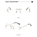 Square Shape Sunglasses Fashionable Y2k Octagonal Rimless Glasses Vintage Frameless Eyewear for Women Men Outdoor Casual Wear. 