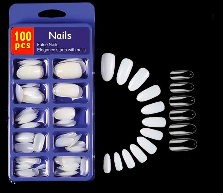 Nails%20100Pcs%20/%20Oval%20&%20Square%20Shape%20Natural%20&%20Transparent%20Color%20With%20Nail%20Glue,%20Artificial%20Fakee%20Nails.%20Fancy%20Fakee%20Nails%20For%20Girls,%20Beautiful%20Nails%20Falsee%20Nails,%20100pcs%20French%20Nails%20For%20Girls.%20-%20Image%204