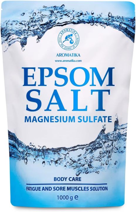 Epsom Salts Bath 35 Oz - 1000g - 100% Pure & Natural Epsom Salt 1 kg - Concentrated Magnesium Sulphate - Soothing & Relieves Sore Muscles - Relaxation & Detoxifying - Body Care - Best Good Sleep