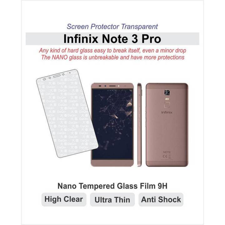 Infinix Note 3 Pro - Screen Protector - Best Material - Nano Glass -