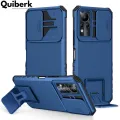 Quiberk for Infinix Note 11 / Note 12 G88 Phone Case Slide Camera Cover Kickstand Hard Shockproof Armor Back Casing. 