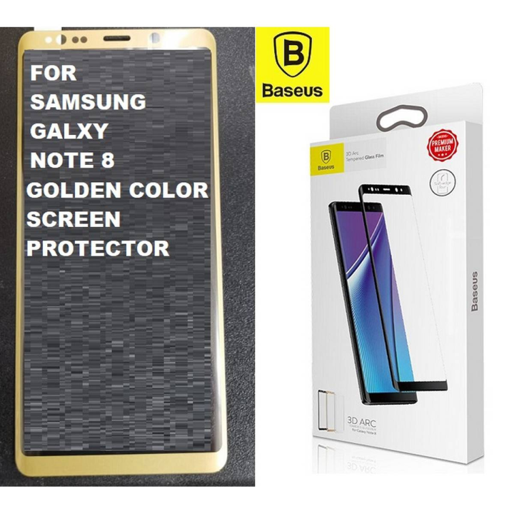 BASEUS Samsung Galaxy Note 8 Front 3D Tampered Glass / SCREEN PROTECTOR - GOLDEN