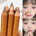 【No-profit】 Matte White Highlighting Contouring Stick Brightening Skin Tone Concealer Pencil 2 IN 1 Smooth Matte Bronzers Makeup Pencil. 