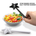 Salt and Pepper Shaker Wands, Black & White & Pink, Star Wand Salt. 