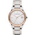 BURBERRY White Dial Silver-Tone Stainless Steel Watch For Women BU-9205. 