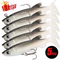 5 Piece Kit Soft Lure Silicone Fishing Lure Set SwimBait Cool Artificial Bait Umpan Mancing Gewang. 