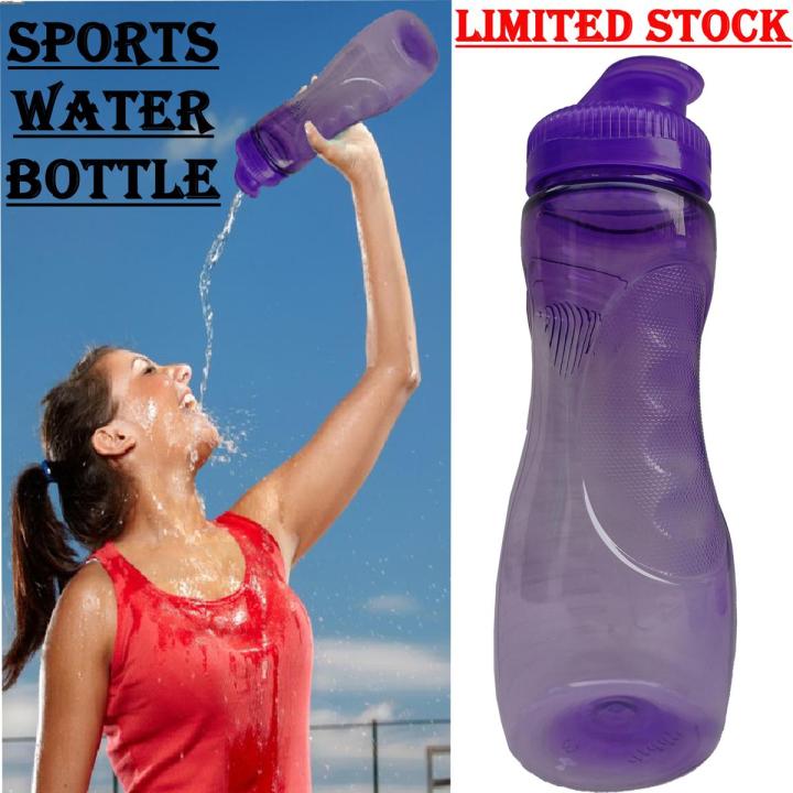 Sports Water Bottle With Filter High Quality Transparent Clear Plastic Flip Drinking Bottles 1 Litre Multi-Purpose For Outdoor - Hiking - Camping - Traveling - School - College - University - Office - Gym , 101% Pure Clear Plastic Smart Bottle Easy Grip