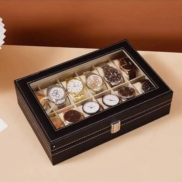 Watch%20Storage%20Box%20for%20Men%20PU%20Leather%20Watch%20Organizer%20Display%20Storage%20Style%20Black%206/10/12%20Slots%20-%20Image%205