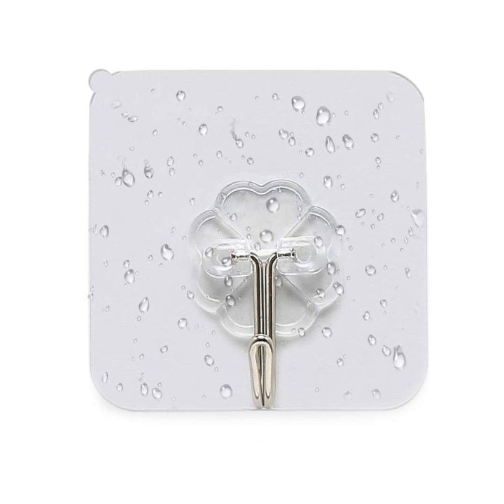 Adhesive%20Strong%20Wall%20Hooks%20For%20Bathroom%20And%20Kitchen,%20Waterproof%20And%20oilproof%20Nail%20Clear%20Hook%20,Heavy%20Duty%20Sticky%20&%20Ceiling%20Wall%20Hook%20For%20Clothes%20Transparent%20Sticker%20-%20Image%205