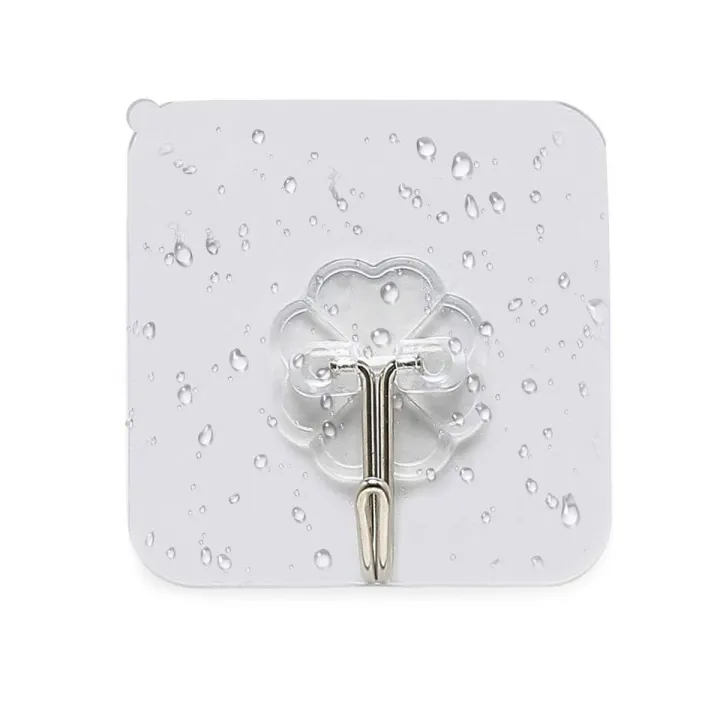 Adhesive%20Strong%20Wall%20Hooks%20For%20Bathroom%20And%20Kitchen,%20Waterproof%20And%20oilproof%20Nail%20Clear%20Hook%20,Heavy%20Duty%20Sticky%20&%20Ceiling%20Wall%20Hook%20For%20Clothes%20Transparent%20Sticker%20-%20Image%205