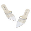 Transparent Heels - White Color Pointed Heel For Women'S - Premium Quality, Stylish, And Long-Lasting Footwear. 