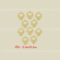 10 pcs pack , golden filigree for earrings pendants ,jewelry bases for resin work , thin metal bases,. 