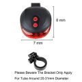 Bicycle 2 Laser light and 5 LED Flashing Lamp Rear Cycling Bicycle Tail Safety Warning Light. 