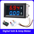 Digital Volt & Amp Meter | DC 100V 10A Panel Display | Red & Blue LED Dual Display | Voltage & Current Monitoring | DIY Electronics & Power Supply Testing. 
