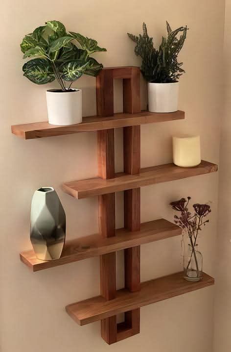 Ornate Display Rack 5-Tier Wooden Floating Wall Shelf – Antique-Style Bookshelf ...