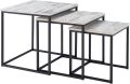 3-Piece Small Size Metal Nesting Square Tea Tables With Wooden Top - Versatile Nesting End Tables, Square Streamline Side Table, Side & Accent Table Set, Serving and Wooden Side Table, Space-Saving Nesting Table and End Table. 