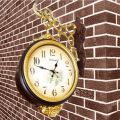 Retro Double Sided Wall Clock - Hanging Double Face Clock. 