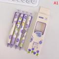 4pcs Gel Pen Simple Candy Color Retractable 0.5mm Black Ink Signature Pen S. 