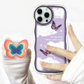 Hontinga for Infinix Zero 20 Back Cover Free Holder Beautiful Butterfly Soft Wavy Case Camera Protection Transparent TPU Phone Cover. 