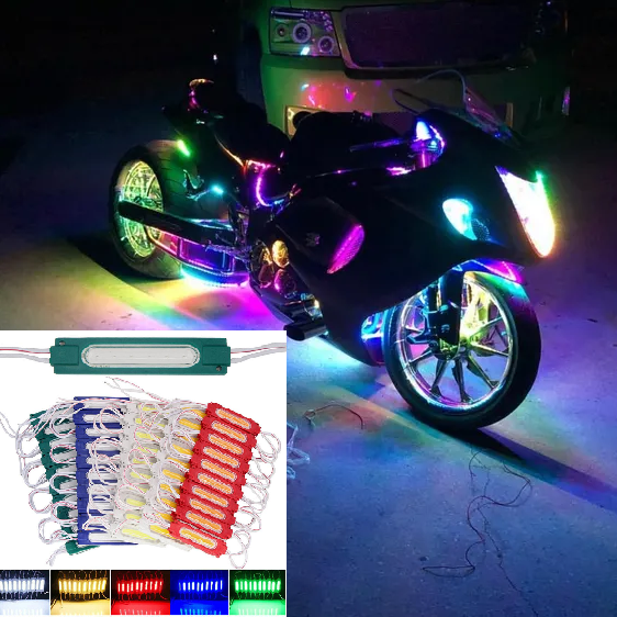 2Pcs 12v Light One Color Light Waterproof Blue LED Green LED White LED Orange LED Red LED And Yellow LED Bike Decoration Light 12 Volt Light ...