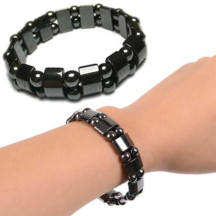 Magnetic Therapy For Pain Relief And Weight Loss Magnetic Bracelet Natural Black Gallstone Beaded