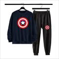 CAPTAIN AMERICA MARVEL Printed Winter Colelction Tracksuit Collection Thick & Soft Fleece Fabric Sweatshirt & Trouser for_Men_Boys_Girl_Women Trendy Fashion Wear Track Suit Gym Sports Workout Wear. 