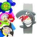 Cute Shark/Whale/Goldfish Children Slap Watch Baby Study-time Toy Green Frog/Crab/Turtle 1-9 Years Old Kids Watches for Boy Girl. 