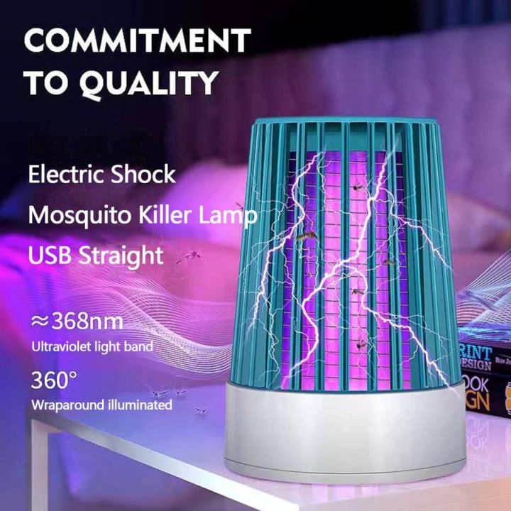 Electric Shock Mosquito Killer Lamp, USB, Fly Trap, Insect Killer, Rechargeable Insect Trap, Mosquito Killer, Silent Electric Insect Trap Eliminator Indoor Lighting, LED/UV/Blue Light, Repellent, Bedroom