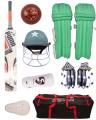Premium Sports Pack of 8 Cricket Kit For 9-14 Year Kids (Hard Bat + Hard Ball + Junior Gloves + Cricket Kit Bag + Helmet + Under Guard + Leg Pads + Elbow Pads). 