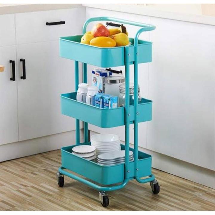 3 Tier Rolling Cart Metal Utility Cart Art Cart Storage Cart for kictchen use easy and portable