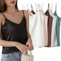 200 pounds of fat mm camisole, women's inner layer, fat plus size satin, summer suit, imitation mulberry silk base shirt. 