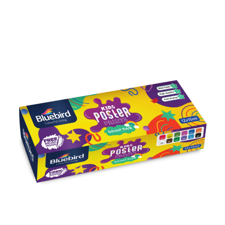 Kids Poster Paints School Pack – 15 ml Mini Pack – Set of 12 | Daraz.pk
