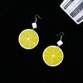 ARELENE Summer Resin Lemon Orange Slice Drop Earrings Women Acrylic Fruit Jewelry. 