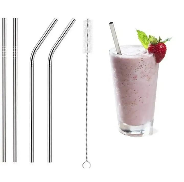 Pack%20of%205%20-%204%20Bent%20Stainless%20Steel%20Reusable%20Drinking%20Straws%20With%20Cleaning%20Brush%20Metal%20Straws%20-%20Image%206