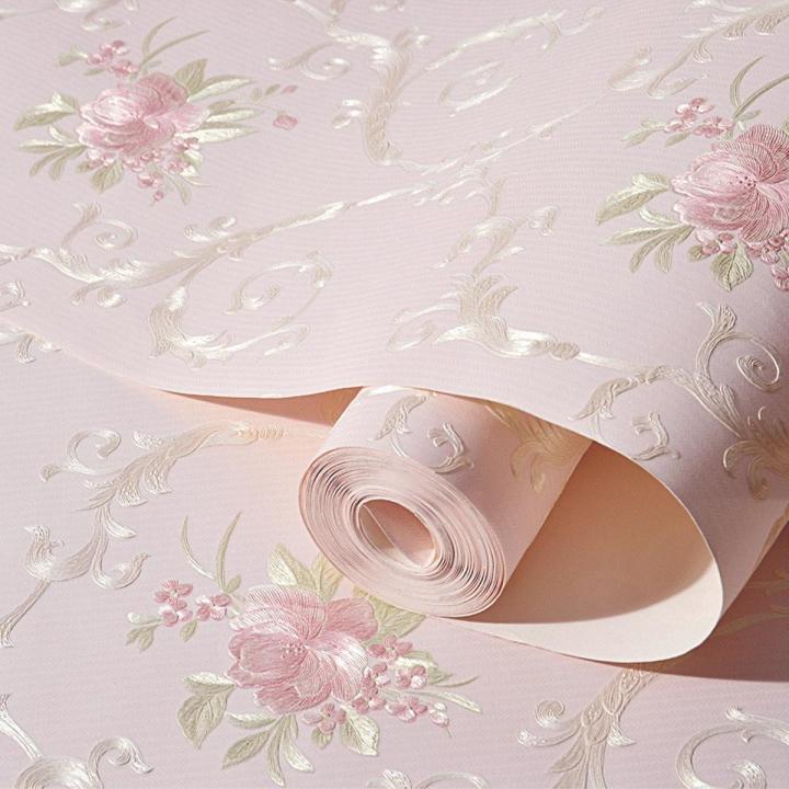 Vintage Damask Floral Embossed Wallpaper 3D Textured Roll for Bedroom and Living Room 1M