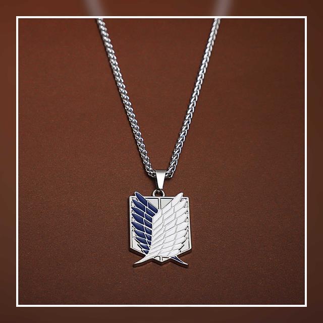 Wings of Liberty Pendant Necklace for Women Attack on Titan Anime Accessories Titanium Jewelry Cartoon Men's Neck Chains Gift