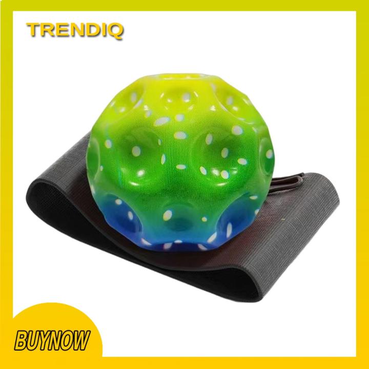 Knick Knack Moon Ball Super High Bounce & Pop Sounds  Easy Grip Rebound Ball with Wrist Band  Random Color Pack of 1