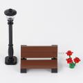 MOOXI City MOC Building Block Parts House Furniture Compatible Action Figure DIY Kids Toys Park Bench Street Lamp Bricks MOC0017 Pizazzazz. 