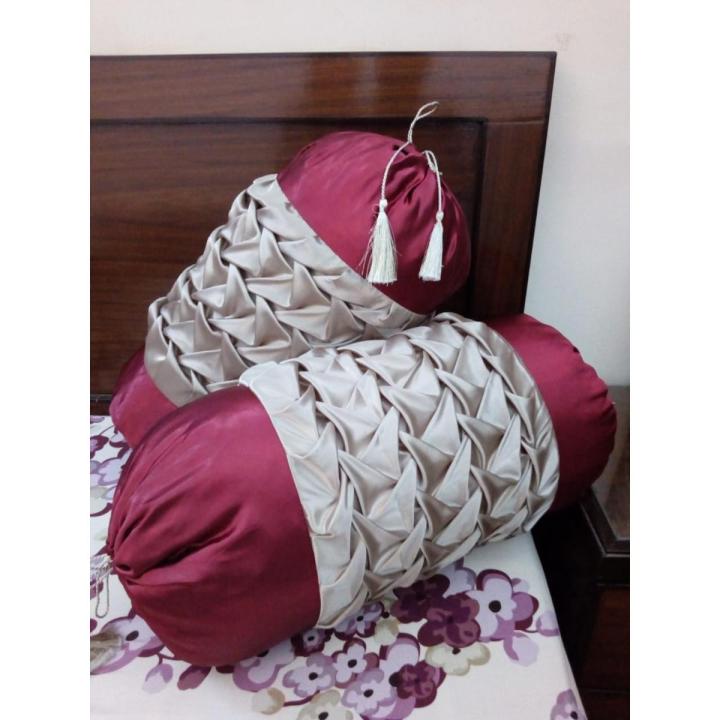 Pack of 2..Round Bolster Pillow Covers