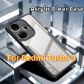 Acrylic Clear Casing For Redmi Turbo 3 5G 2024 RM Turbo3 Transparent TPU Soft Shockproof Bumper Edge Airbag Anti Drop Camera Protective Phone Case Back Cover. 