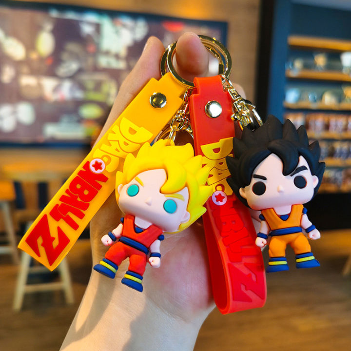 Dragon Ball Keychain PVC Cartoon Anime Figure Trunks Son Goku Piccolo Buu Vegeta Action Figures Key Chain Keyring Bag Pendant