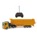 Simulation Remote Control Dumper Truck Toy Rechargeable Construction Vehicles with Light RC Truck and Trailer. 