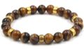 【Beauty Code】8mm xg43 gold ball stone volcanic lava nature black stone Alabaster Onyx Reiki Chakra Fashion. 