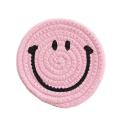 Korean smiley handmade cotton thread woven placemat ins expression insulation pad coaster pot pad cute thick pad. 