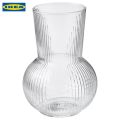 IKEA PADRAG Clear Glass Vase, 17 cm, Modern Tabletop Decoration, Washable. 