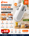 Rechargeable Plastic Bag Sealing Machine 2 In 1 Mini Heat Bag Sealer Handheld Portable Food Bag Sealer with Type C Charging. 