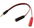 Audio Adapter 1 to 2 Mic Headphone Converter Headset Converter Cable. 