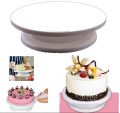 Cake Turn Table Cake Decorating Icing Rotating Turntable Stand White Plastic Fondant Diy Baking Rotating Tray. 